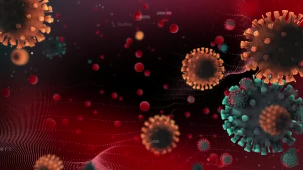 Animation Des Virus Panthogènes Grippe Aviaire Vih Ebola Dengue Virus — Video