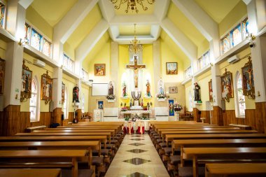 The altar of the Catholic churches in Romania