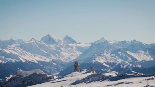 Vista Panoramica Delle Alpi Svizzere Cima All Europa Jungfrau Lauterbrunnen — Video Stock