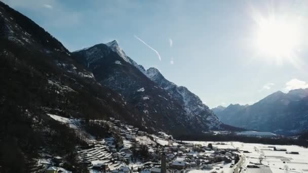 Davos Suíça Vista Aérea Famosa Cidade Suíça Resort Esqui Alpino — Vídeo de Stock