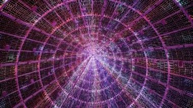 Milano 'daki Duomo' nun merkez meydanında binlerce renkli ampulden yapılmış modern bir yapay Noel ağacı. Büyük Yeni Yıl Ağacı 'nın içinde. Tatil için gece aydınlatmasıyla birlikte.