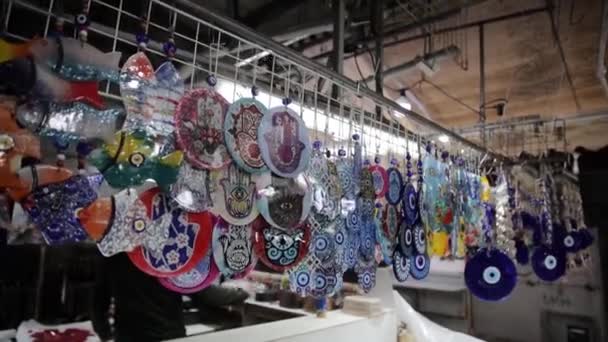 Tel Aviv Deki Küçük Bir Markette Satılık Mavi Nazar Göz — Stok video