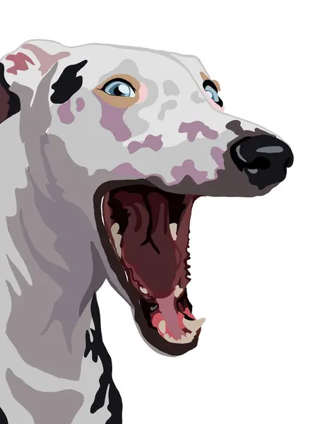 Köpek Esniyor Ağzı Açık Bir Köpek Komik Çığlık Köpek Telifsiz Stok Vektörler