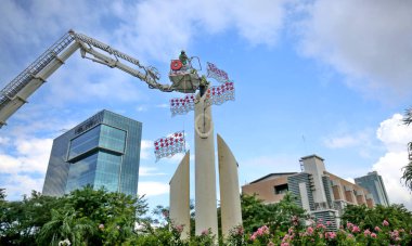 Las Palmas, Hong Kong, 6 Temmuz 2011 Barselona manzaralı bir New York şehri.