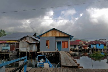 Vietnam 'ın mekong deltasındaki balıkçı köyü.