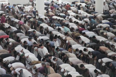 Suudi Arabistan 'ın Kutsal Camii' nin Müslüman hacıları.