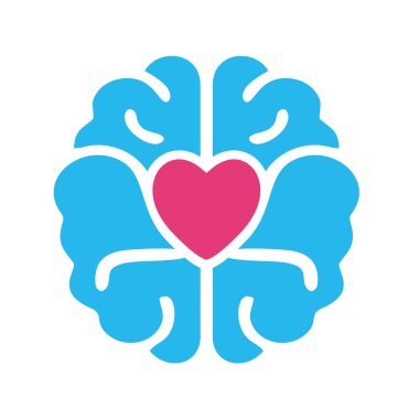 Mantık aşkı, beyin kalbi. Vektör logo şablonu