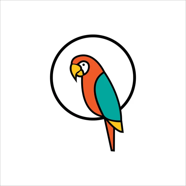 parrot tropical bird color icon vector illustration Pro Vector