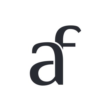 AF FA Lowercase Letter Initial Logo Design Template Vector Illustration