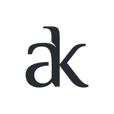 K A AK lowercase logo design vector
