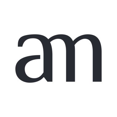 AM MA lowercase logo design vector