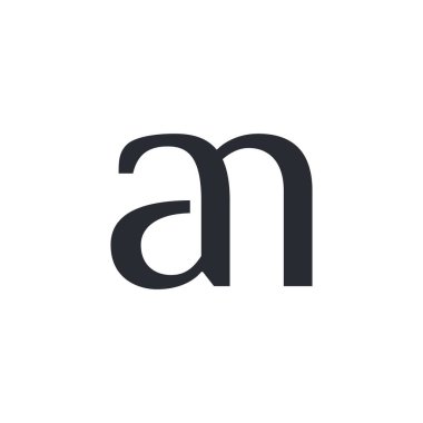 AN NA lowercase logo design vector