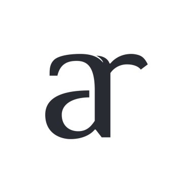 lowercase A and R vector logo. AR initial design template for download
