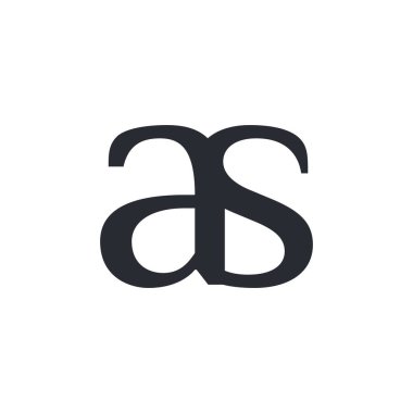 lowercase A and S vector logo. AS initial design template for download