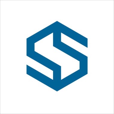 logo S abstract blue on isolated white background