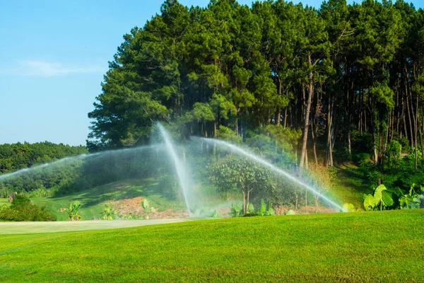 Beautiful Golf Course Green Grass Blue Sky — Stock Photo, Image