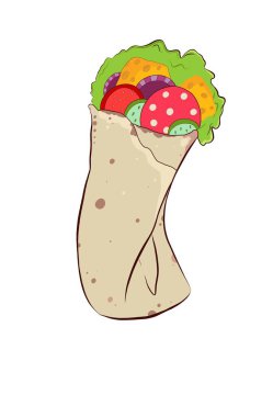 tasty shawarma burger, hamburger, food art