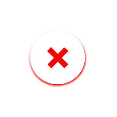 delete mark icon white background with long shadow cancel icon illustration