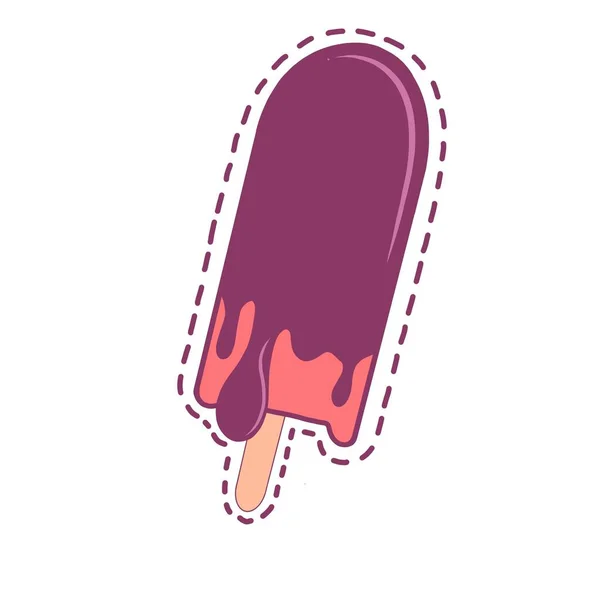 Eis Stiel Süßes Dessert Vektorillustration — Stockfoto