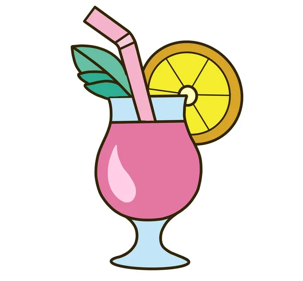 Cocktail Met Citroen Ijs Illustratie Ontwerp — Stockfoto