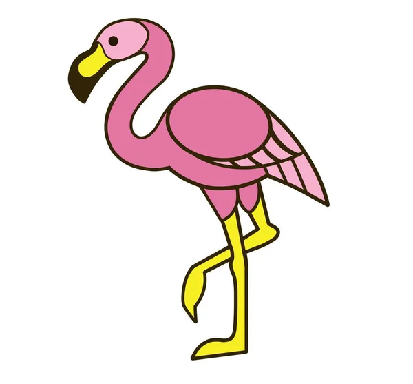 Beyaz arka plan üzerinde izole pembe flamingo kuşu. 