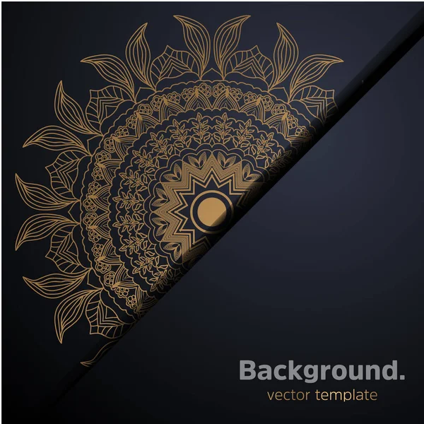 vector vintage decorative mandala elements. golden abstract background.
