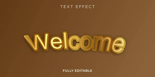 Welkom Tekst Effect Ontwerp Sjabloon — Stockvector