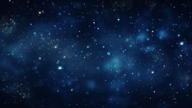 Yıldızlı gece gökyüzü mavi arkaplanlı gök cisimleri