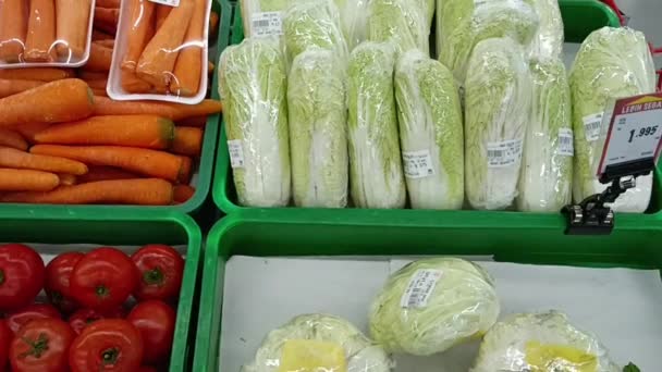 Bogor Indonesia December 2022 Various Kinds Vegetables Being Sold Supermarkets — Video