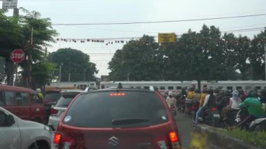 Bekasi, Indonesia - January, 2023 : Train journey from Bekasi to Jakarta, and other big cities. Bekasi Station.
