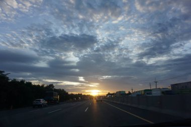 February 10, 2022 : Scenic View of Cibubur Jakarta Bandung Toll Road, Purwakarta West Java, Indonesia, Asia