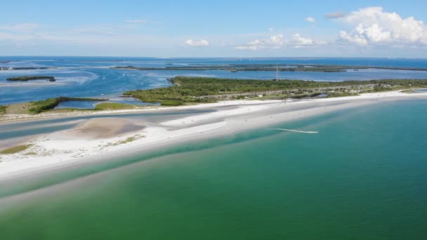 德索托堡公园的空中飞行 南佛罗里达巨大的白线以其宽阔的潮汐池 沙滩美元而闻名 — 图库视频影像