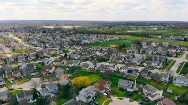 Einfamilienhäuser Mundelein Illinois Ein Schönes Dorf Den Usa Lake County — Stockvideo