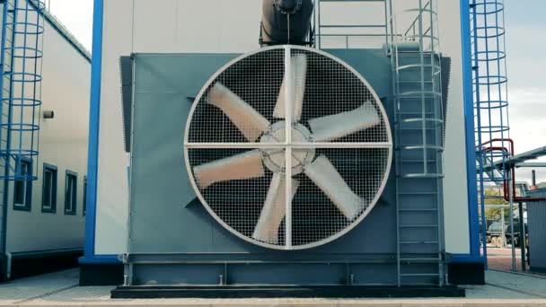 Large Cooling Blades Gas Pumping Station — Stock Video