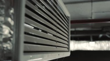 Smoke removal system in the underground parking lot. Ventilation of industrial premises