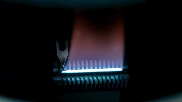 Laboratorio Bunsen Burner Una Llama Utilizada Para Esterilización Quema Calefacción — Vídeo de stock