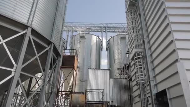 Construction New Modern Elevators Agriculture — Stock Video