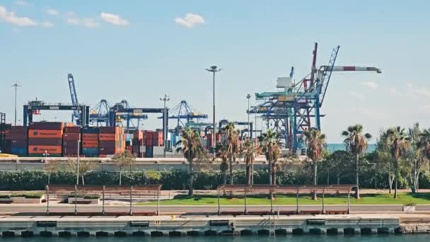 Września 2022 Walencji Hiszpania Duży Port Kontenerami Centrum Logistyczne Wysyłki — Wideo stockowe