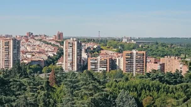 Une Vue Une Hauteur Partie Ouest Madrid Espagne — Video