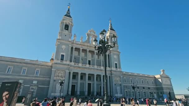 Espagne Madrid 2024 Cathédrale Almudena Monument Emblématique Madrid Imposante Façade — Video