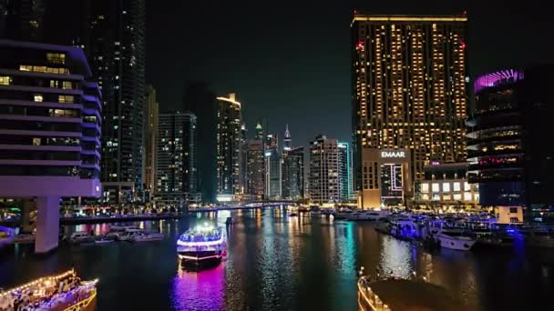 Vae Dubai Vereinigte Arabische Emirate April 2024 Zeitraffer Dubai Marina — Stockvideo