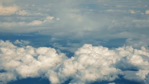 Ovanför Molnen Flygfoto Sky View Den Fridfulla Skönheten Molnig Himmel — Stockvideo