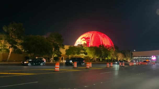 Las Vegas Nevada Verenigde Staten Apr 2024 Exosphere Illuminated Red — Stockvideo