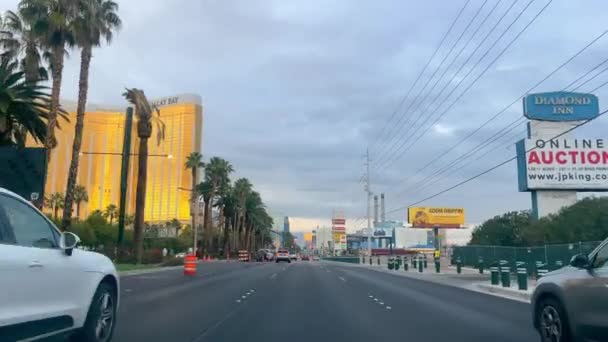 Las Vegas Nevada Abd Nisan 2024 Las Vegas Bulvarı Alacakaranlık — Stok video