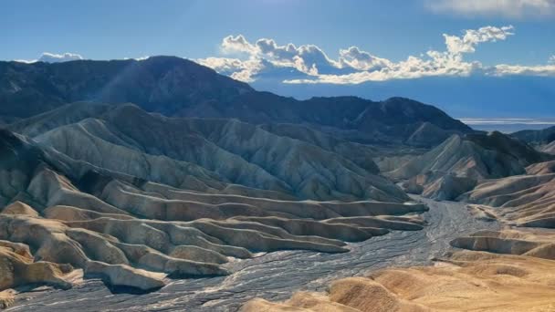 Erosionslandschaft Zabriskie Point Dramatische Erosionslandschaft Zabriskie Point Death Valley Unter — Stockvideo