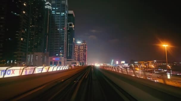 Vae Dubai Vereinigte Arabische Emirate April 2024 Dubai Metro Ride — Stockvideo