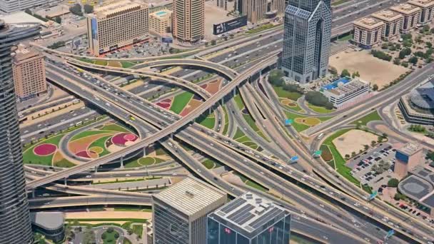 Sae Dubaj Spojené Arabské Emiráty Duben 2024 Intricate Highway Interchange — Stock video