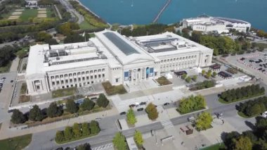 Chicago Illinois 10 Aralık 2024 Chicago 'daki Field Müzesinin havadan görünüşü neoklasik mimarisini gözler önüne seriyor..