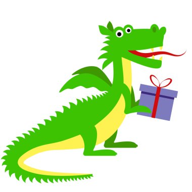 Düz stil yeteneği olan vektör ejderha. Çocuk temalı partiler, kartlar, tebrikler. Çocuk çizimleri.