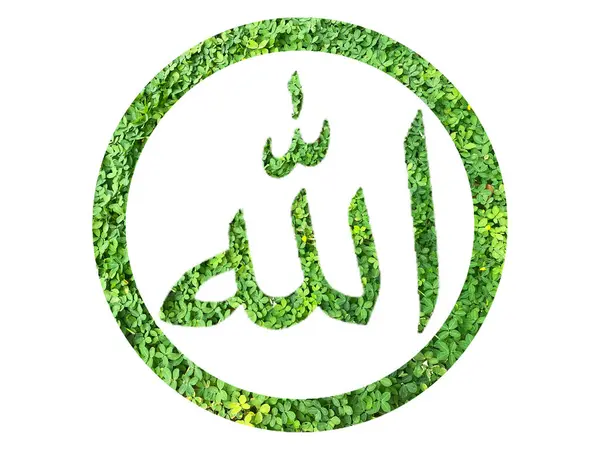 Lafaz Allah ya da Arapça Tanrı, İslam 'da ya da Müslümanlarda Allah' ın sembolü, yeşil çimen ya da yapraktan yapılmıştır.